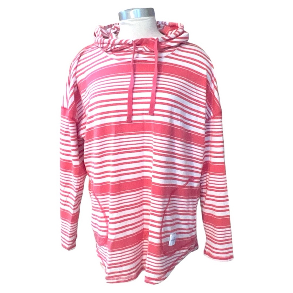 Southern Tide women’s long sleeve pullover stretch size large orange white hood - Picture 1 of 5